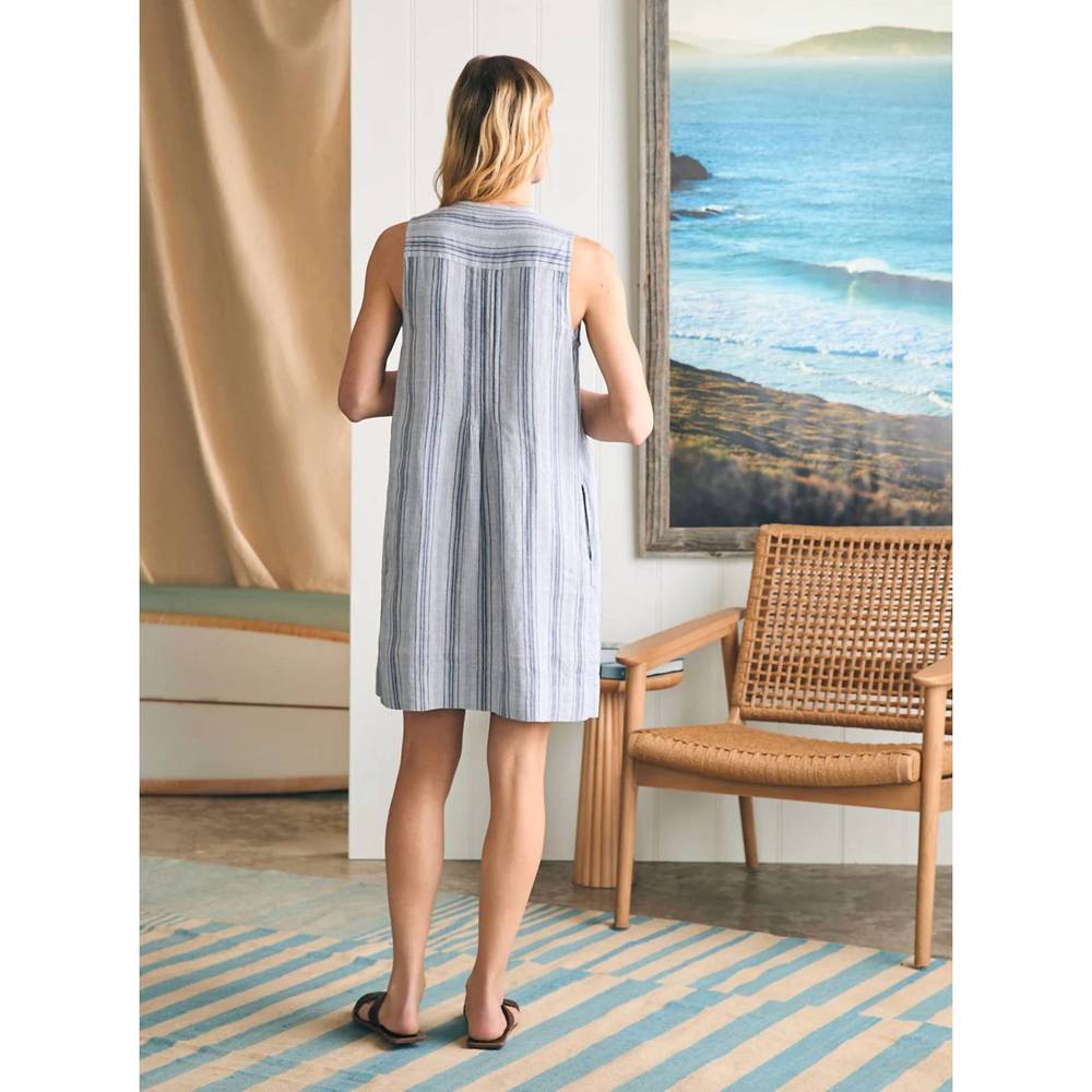 NEW FAHERTY women's isha dress in day lily stripe - Picture 2 of 6